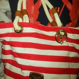 Michael kors canvas tote bag